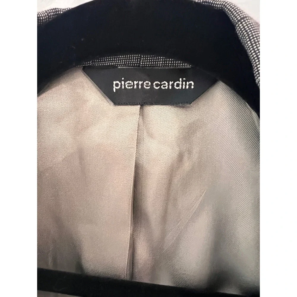 Vintage Pierre Cardin Blazer 100% Wool Pinstripe Double Breasted Gray Men's 40R